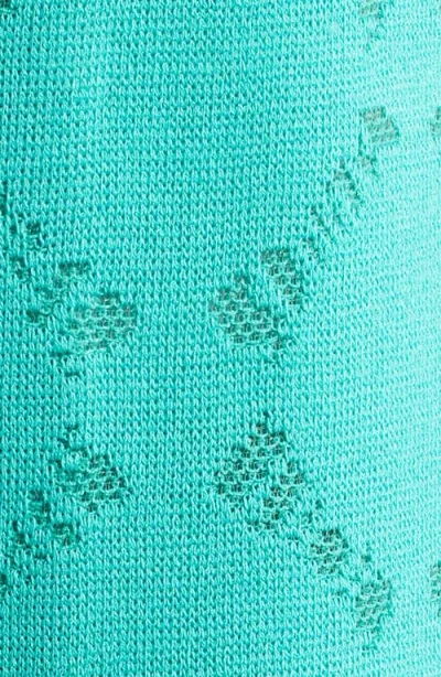 Ming Wang Burnout Knit Jacket In Emerald Awe