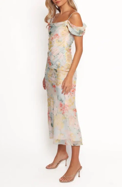 Petal And Pup Petal & Pup Esther Floral Cold Shoulder Midi Dress In Multi