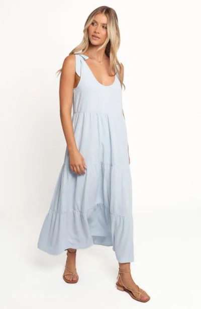 Petal And Pup Petal & Pup Marcy Linen Midi Dress In Blue