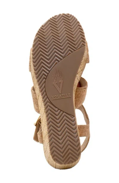 Volatile Crimini Platform Wedge Sandal In Cork