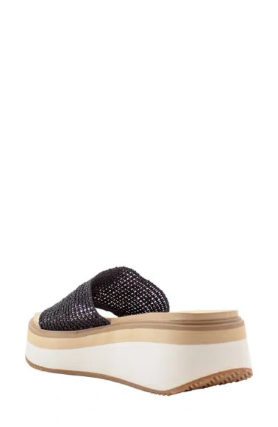 Volatile Portobello Platform Wedge Sandal In Black Raffia