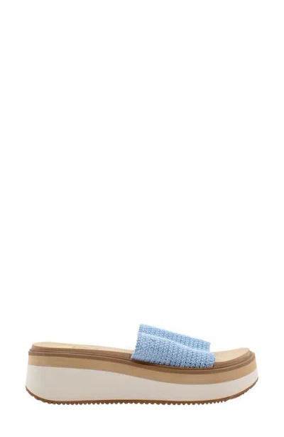 Volatile Portobello Platform Wedge Sandal In Blue | ModeSens