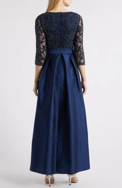 Pisarro Nights Sequin Bodice Gown In Navy