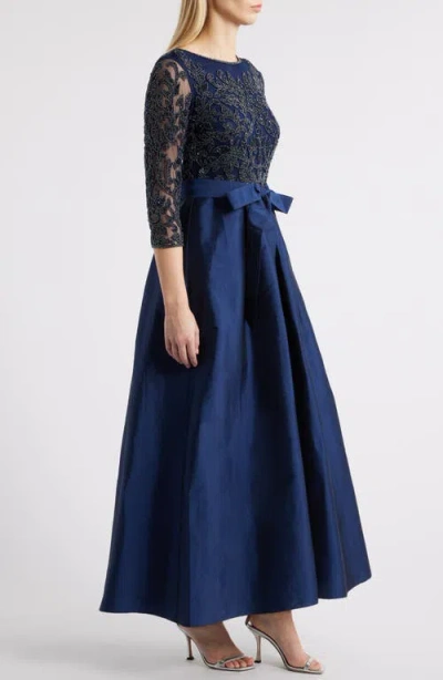 Pisarro Nights Sequin Bodice Gown In Navy