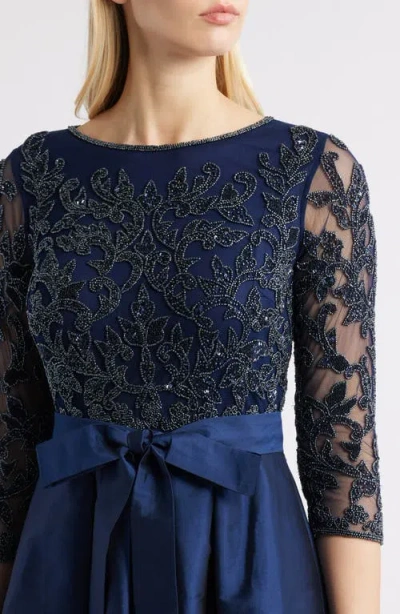 Pisarro Nights Sequin Bodice Gown In Navy