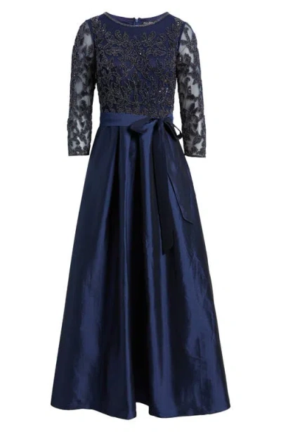 Pisarro Nights Sequin Bodice Gown In Navy