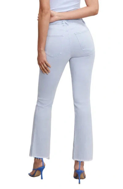 Good American Soft-tech Good Curve Frayed High Waist Ankle Straight Leg Jeans In Winter Sky001