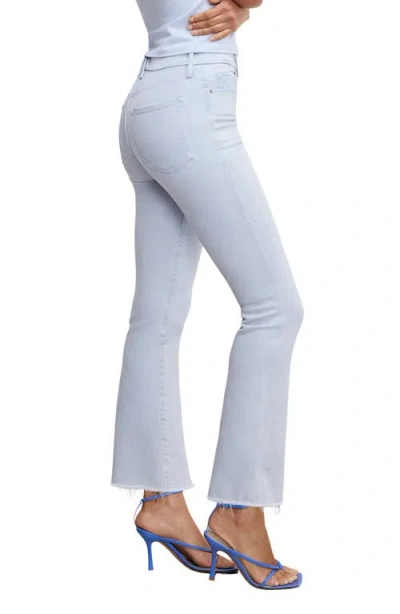 Good American Soft-tech Good Curve Frayed High Waist Ankle Straight Leg Jeans In Winter Sky001