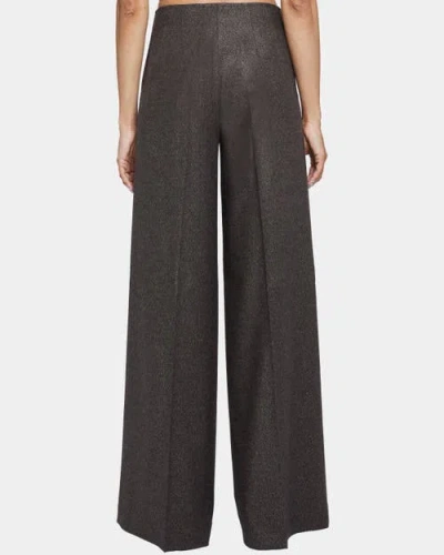 Santorelli Lily Wide Leg Pant With Side Slit Pockets In Hickory Brown