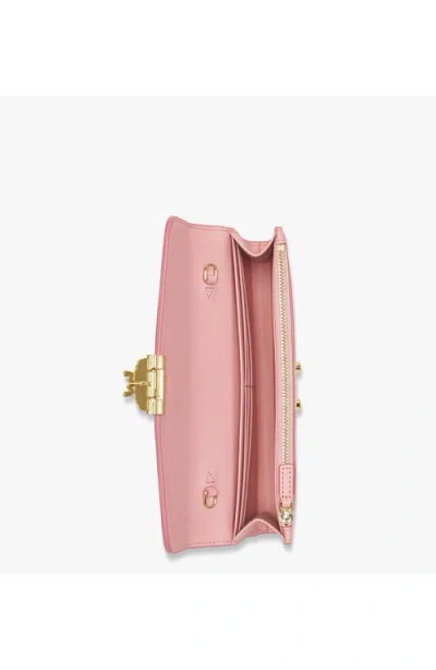 Mcm Tracy Large Monogram Wallet On Chain In Pink
