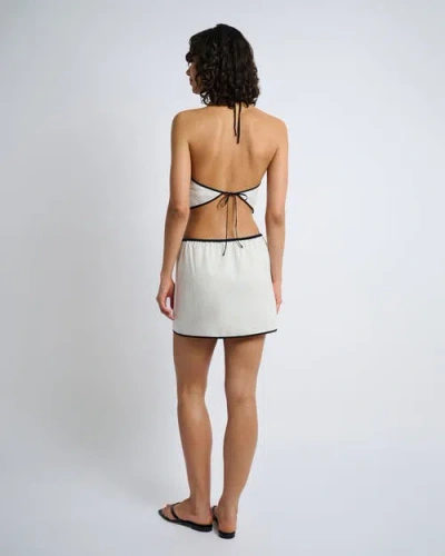 Onia Air Linen Cropped Linen-blend Halter Top In Multi