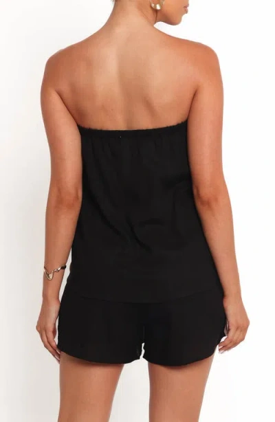 Petal And Pup Petal & Pup Kristia Strapless Rickrack Trim Romper In Black
