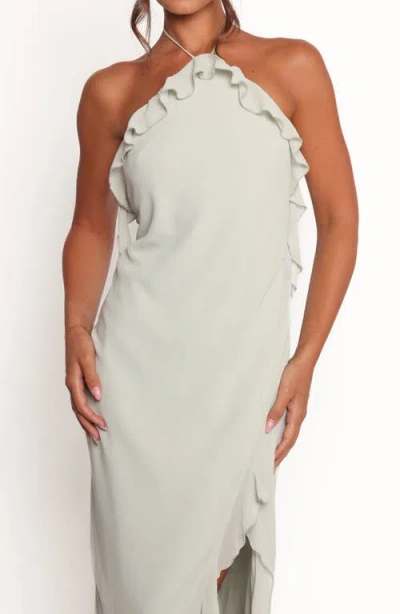 Petal And Pup Petal & Pup Patricia Ruffle Detail Halter Neck Maxi Dress In White