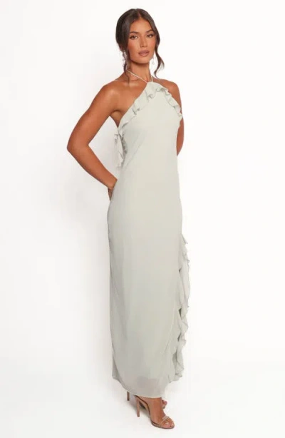 Petal And Pup Petal & Pup Patricia Ruffle Detail Halter Neck Maxi Dress In White