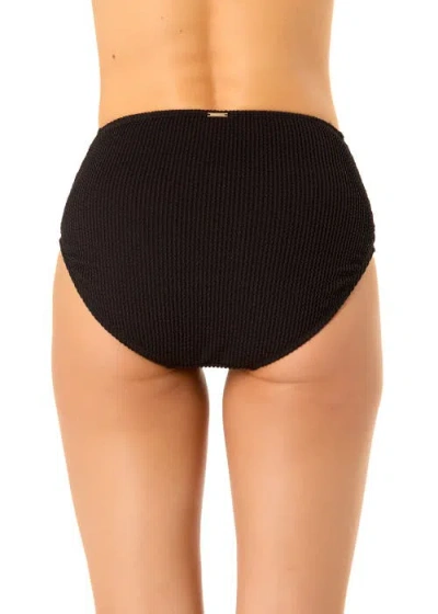 Anne Cole Live In Color Textured High Waist Swim Bottom In Black