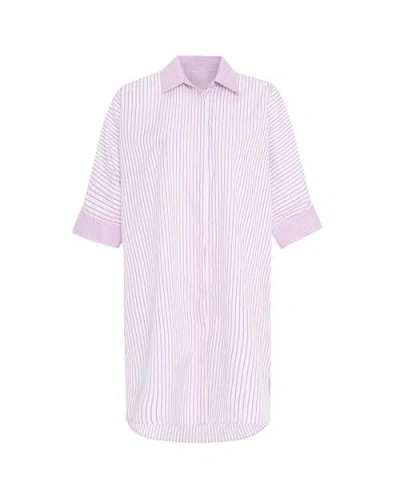 Theo The Label Echo Back Button Dolman Dress In Lantana