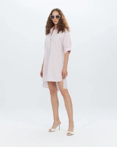 Theo The Label Echo Back Button Dolman Dress In Lantana