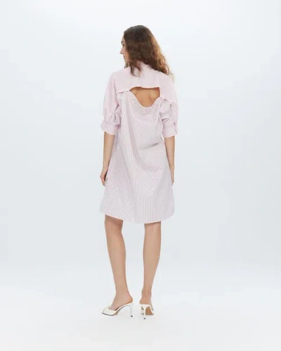 Theo The Label Echo Back Button Dolman Dress In Lantana