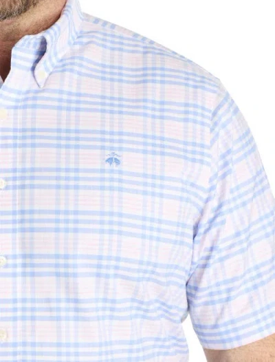 B+t Essentials Fit By Dxl Big & Tall  Non-iron Multi Gingham Sport Shirt In Hydrangea Bold Check