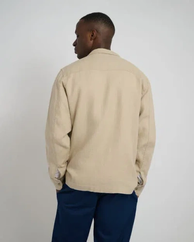 Onia Linen Overshirt In Tan