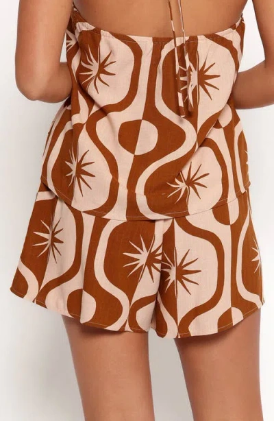 Petal And Pup Petal & Pup Henri Print Pull-on Shorts In Brown