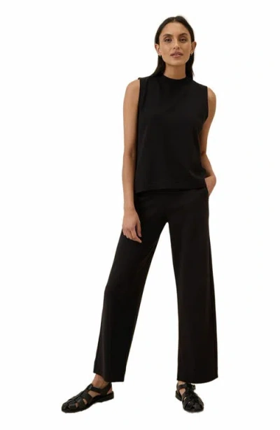 Pact Organic Cotton Airplane Mock Neck Shell In Black