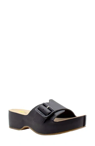 Volatile Bertha Platform Slide Sandal In Black