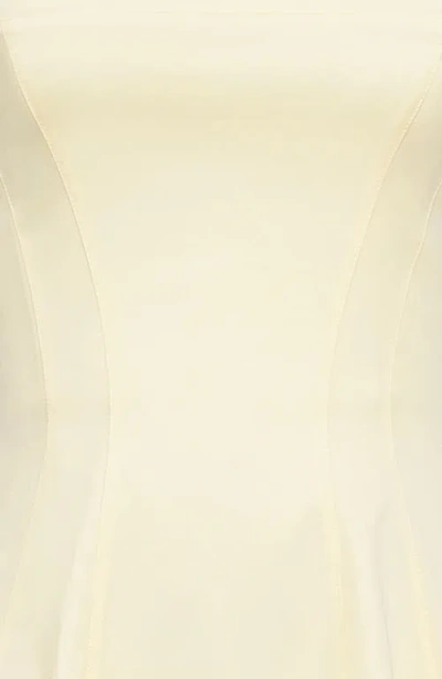 House Of Cb Dolly Seamed Stretch Cotton Twill Midi Sundress In Lemon Icing