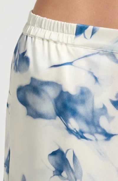 Lunya X Grace Dines Washable Silk Tee Shirt Pj Set Whispered Bloom Large