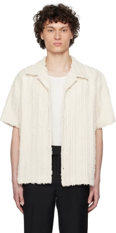 Séfr Off-white Noam Shirt In Snowdrop Stripe