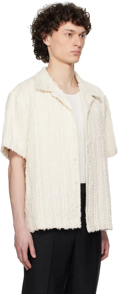 Séfr Off-white Noam Shirt In Snowdrop Stripe