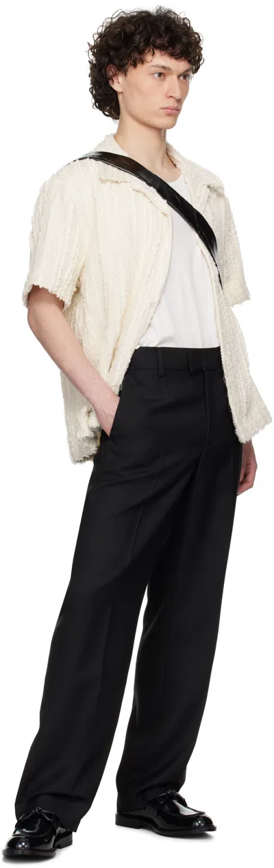 Séfr Off-white Noam Shirt In Snowdrop Stripe