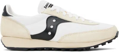 Saucony Black And White Leather Sneaker In White/black