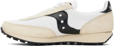 Saucony Black And White Leather Sneaker In White/black