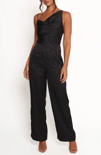 Petal And Pup Petal & Pup Asymmetric Neck Jacquard Jumpsuit In Black
