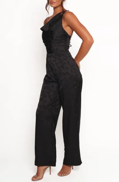 Petal And Pup Petal & Pup Asymmetric Neck Jacquard Jumpsuit In Black