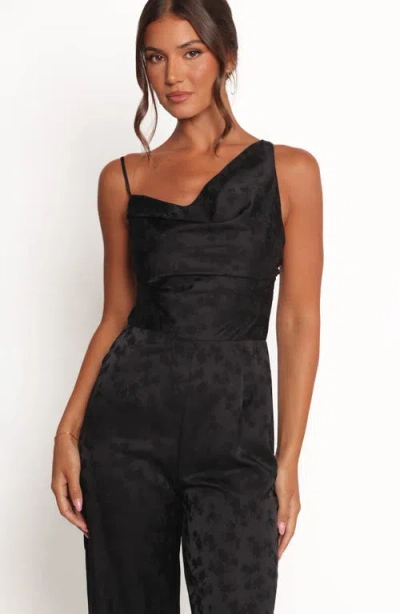 Petal And Pup Petal & Pup Asymmetric Neck Jacquard Jumpsuit In Black