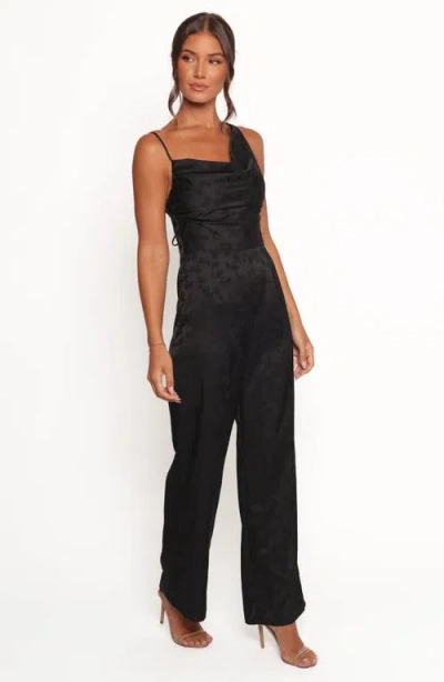 Petal And Pup Petal & Pup Asymmetric Neck Jacquard Jumpsuit In Black