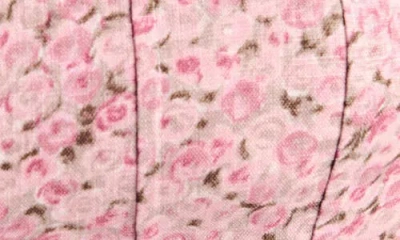 Reformation Womens Rosin Hattie Floral-print Linen Crop Top In Brown