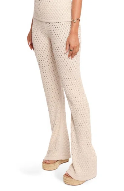 Petal And Pup Petal & Pup Fonte Open Knit Straight Leg Pants In Neutral