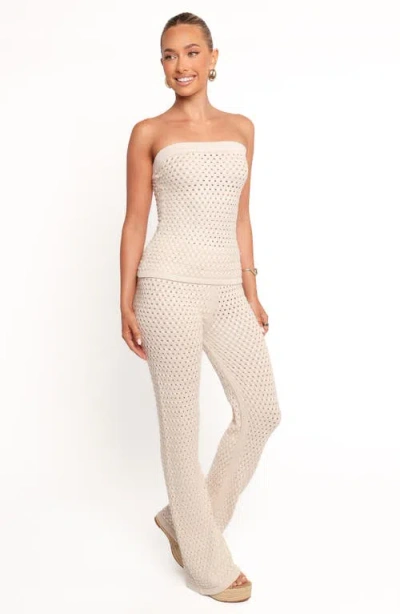Petal And Pup Petal & Pup Fonte Open Knit Straight Leg Pants In Neutral