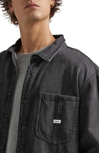 Lee Denim Overshirt In Grey Black