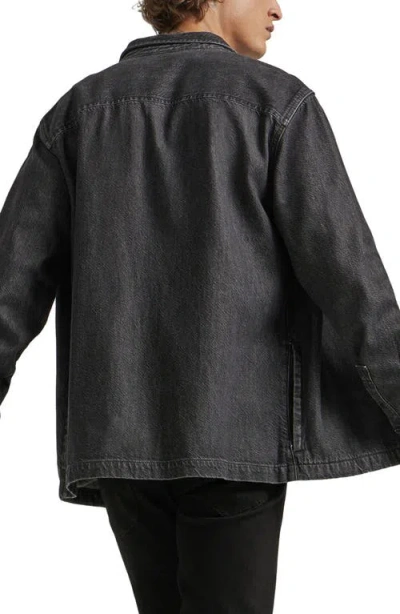 Lee Denim Overshirt In Grey Black