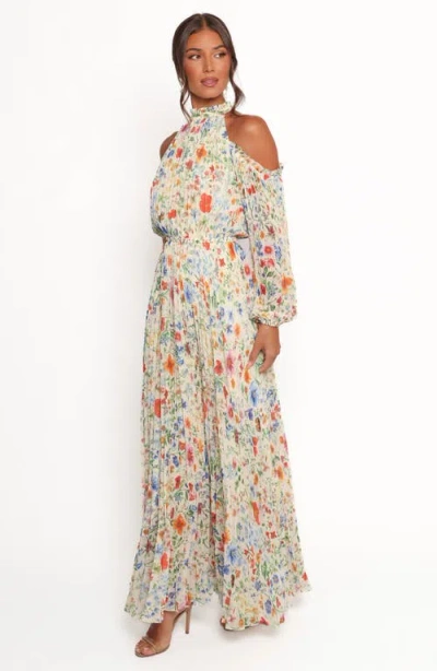 Petal And Pup Petal & Pup Hilary Floral Cold Shoulder Maxi Dress In Multi