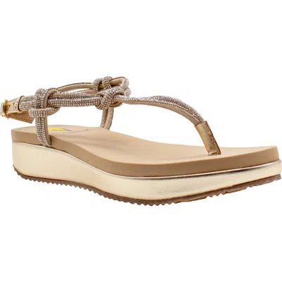 Volatile Calypso T-strap Sandal In Gold