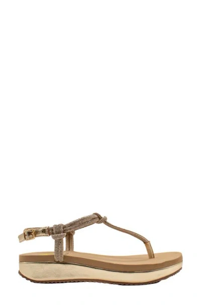 Volatile Calypso T-strap Sandal In Gold