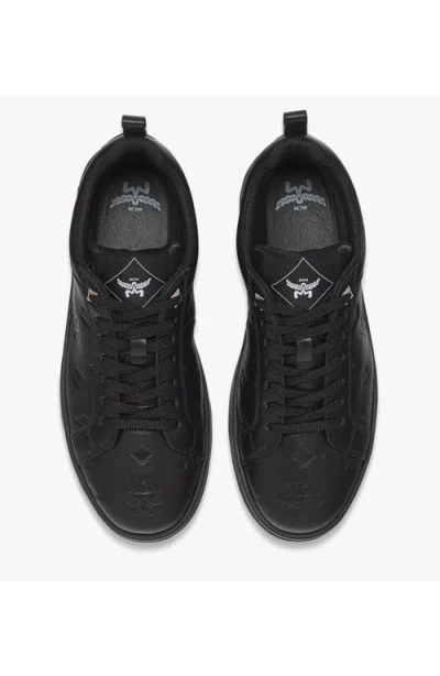 Mcm Neo Terrain Lo Sneakers In Monogram Leather In Black