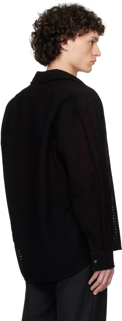 Séfr Grid-patterned Long-sleeve Shirt With Button-down Front In Basket Sable