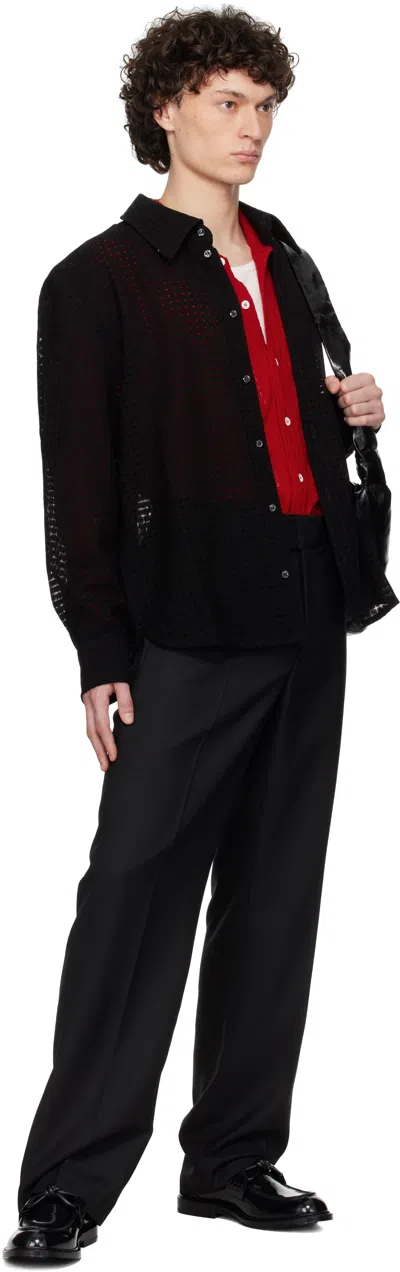 Séfr Grid-patterned Long-sleeve Shirt With Button-down Front In Basket Sable