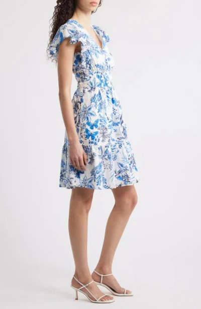 Eliza J Floral Print Tiered Dress In Multi